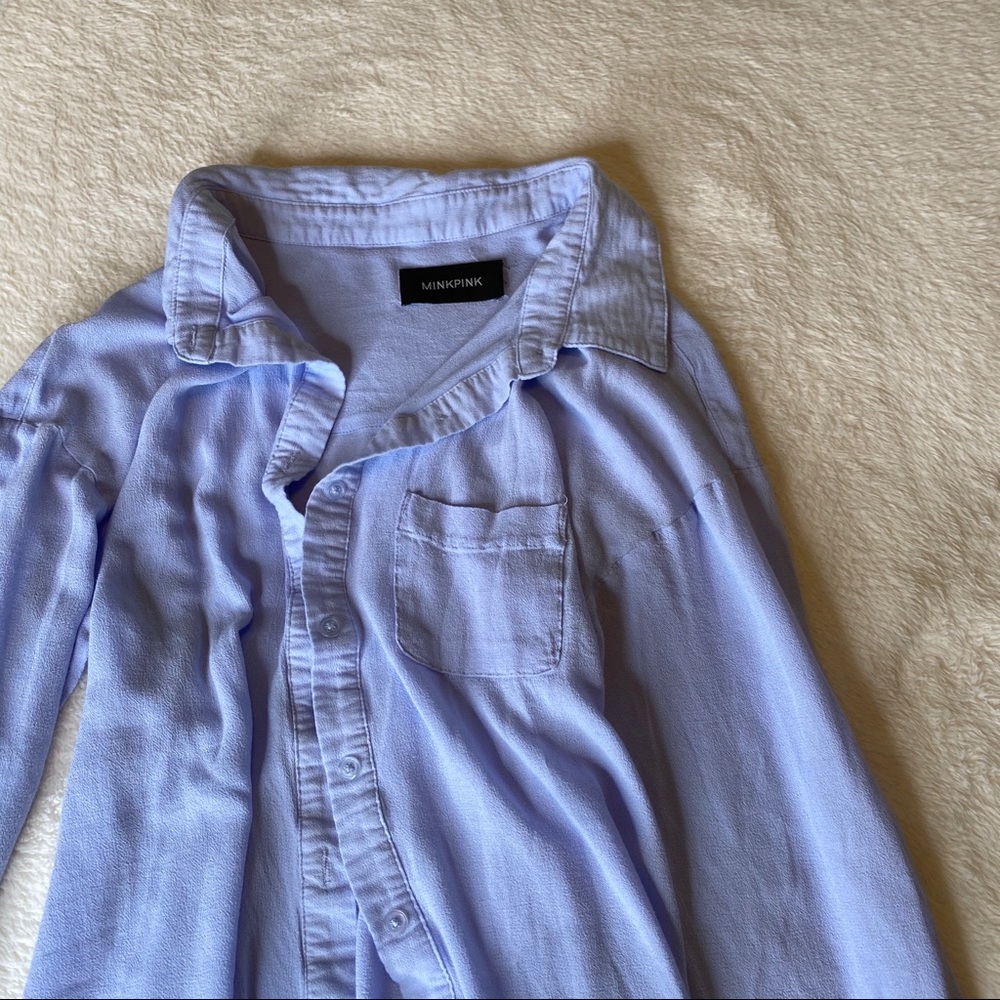 Button Down Periwinkle Top
